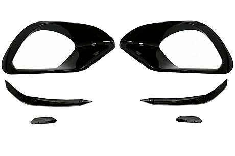 Side Grilles Cover Frames suitable for Mercedes CLA 45 / CLA 45S X118 C118 (2019-up) Piano Black