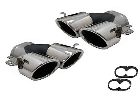 Exhaust Muffler Tips suitable for Mercedes A-Class W177 CLA II X118 C118 GLA SUV H247 GLB SUV X247 35 AMG / 45 AMG (2018-) 45S Design Chrome