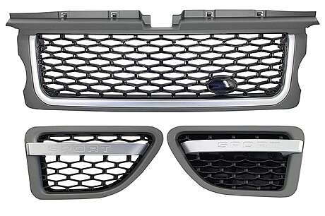 Central Grille and Side Vents Assembly suitable for Land Range Rover Sport L320 (2005-2008) Autobiography Look Platinum Black Edition