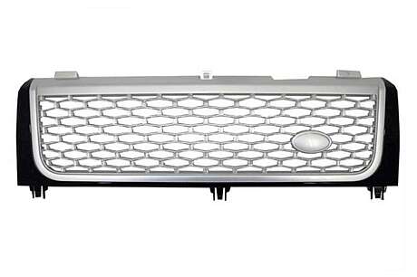 Central Grille suitable for Land Range Rover Vogue III L322 (2002-2005) Black Silver Autobiography Supercharged Edition