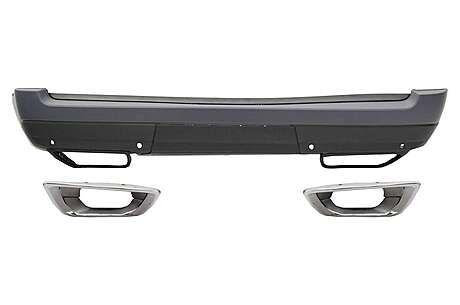 Rear Bumper with Exhaust Muffler Tips suitable for Range Rover Vogue IV L405 (2013-2017) Upgrade to Facelift 2018+ SVO Design