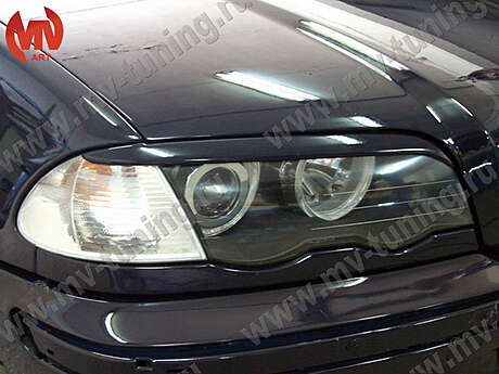 Front Eyelids Eyebrows Headlights Covers MV-Tuning BMW 3 E46 1998-2002