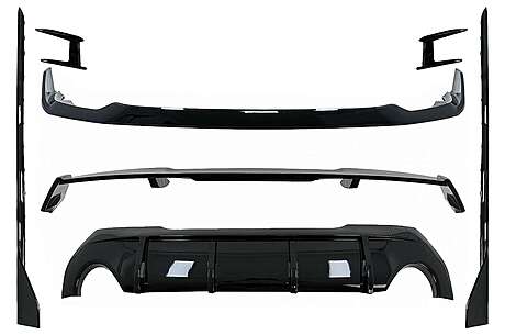 Aero Body Kit Front Bumper Lip and Air Diffuser suitable for BMW 1 Series F40 M Sport (2019-Up) Piano Black