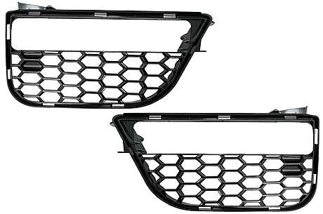 Fog Lamp Covers Side Grilles suitable for BMW 5 Series G30 G31 (2017-up) M5 Design Piano Black