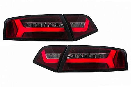 Taillights LED suitable for Audi A6 4F2 C6 Limousine (2008-2011) Red Smoke Facelift Design with Sequential Dynamic Turning Lights