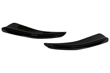 Front Bumper Side Fins Flaps suitable for VW Golf 8 Mk8 MQB GTI / R-Line (2020-Up) Piano Black