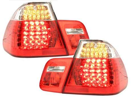 LED Taillights suitable for BMW 3 Series E46 Limousine 4D (1998-2001) Red Crystal