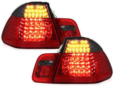 LED Taillights suitable for BMW 3 Series E46 Limousine 4D (09.2001-03.2005) Red Smoke