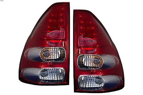 LED Taillights suitable for Toyota Land Cruiser FJ120 (2003-2008) Red Clear