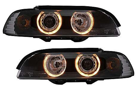 Angel Eyes Headlights suitable for BMW 5 Series E39 (1995-2000) Black
