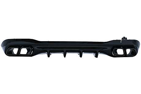 Rear Bumper Diffuser with Black Exhaust Muffler Tips suitable for Mercedes C Class W206 S206 Sport Line (2021-Up) C63 Design