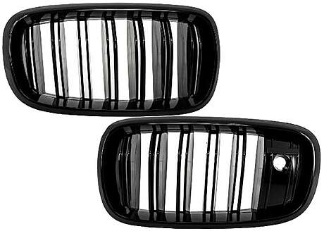Central Grilles Kidney suitable for BMW X5 X6 F15 F16 (2014-up) X5M X6M Double Stripe Design M-Package Sport with Camera
