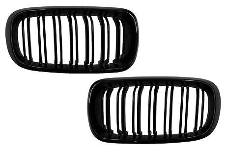 Central Grilles Kidney suitable for BMW X5 F15 X6 F16 (2014-2018) X5M X6M Double Stripe Design M-Package Sport 