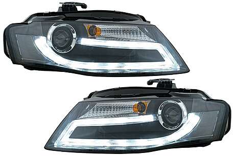 Headlights suitable for AUDI A4 B8 8K (2008-2011) LED Daytime Running Light Bar Xenon Design LHD