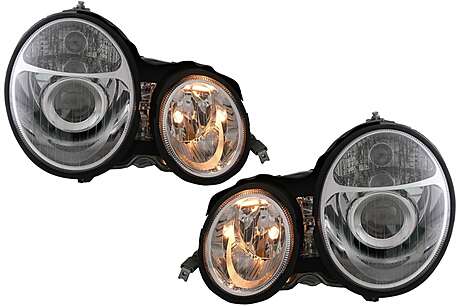 Headlights suitable for Mercedes E Class W210 (1995-05.1999) HID Look Chrome
