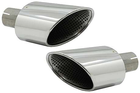 Exhaust Muffler Tips Tail Pipes suitable for Audi A4 B9 (2016-2019) A5 F5 (2017-2019) Chrome 