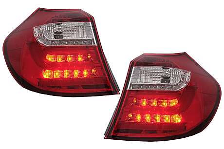 LED Light Bar Taillights suitable for BMW 1 Series E81 E87 (2004-08.2007) Red Clear