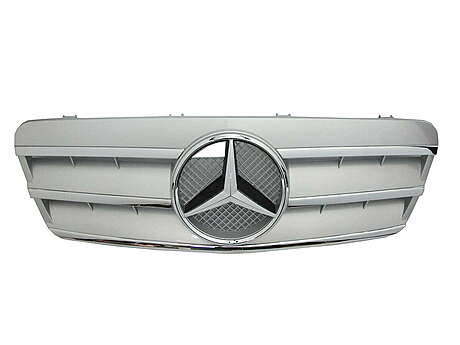 Front Central Grill Silver Mercedes-Benz W208 CLK 1997-2002 