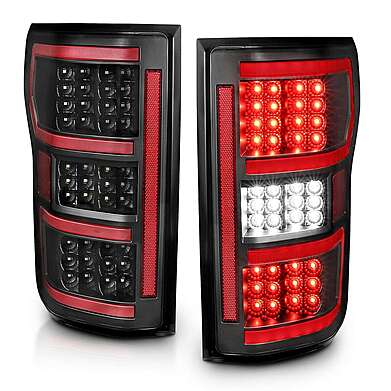 FORD F-150 2018-2020 LED TAILLIGHT BLACK (RED LIGHT BAR) (W/ SEQUENTIAL)