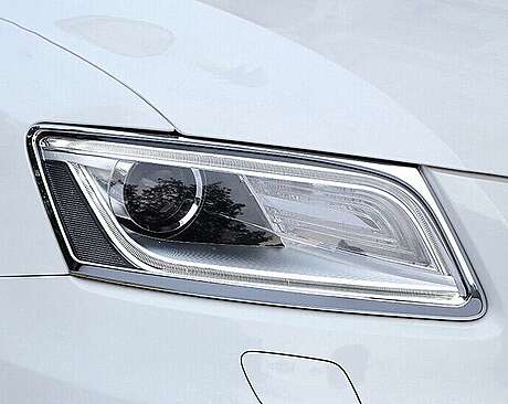Chrome Front Headlight Lamp Cover Trim Audi Q5 2013-2017