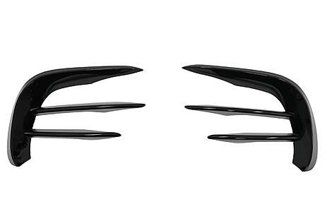 Front Bumper Flaps Side Fins Flics suitable for Mercedes E-Class W213 S213 C238 A238 Facelift (2020-up) Piano Black for AMG Sport Line