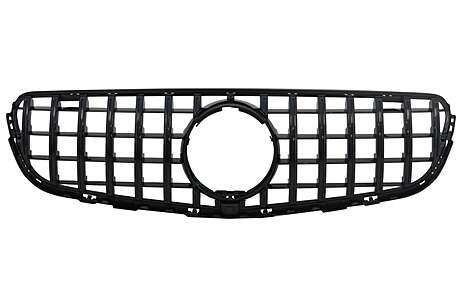 Front Central Grille suitable for Mercedes GLC X253 C253 (2015-2018) GT R Panamericana Design All Black 