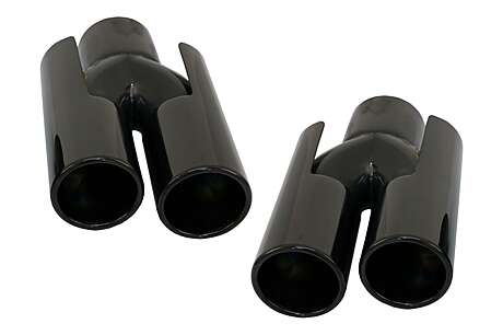 Exhaust Muffler Tips suitable for BMW E60 E90 E92 E93 F10 F30 M3 M5 M6 Design Piano Black  