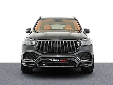 Front Bumper Lip Spoiler Carbon with Led Brabus X167M-200-99 Mercedes GLS600 Maybach X167
