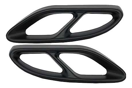 Black Muffler Tips Covers suitable for MERCEDES C-Class W205 S65 E65 GLE W166 X166 GLC W253 Sport Design 