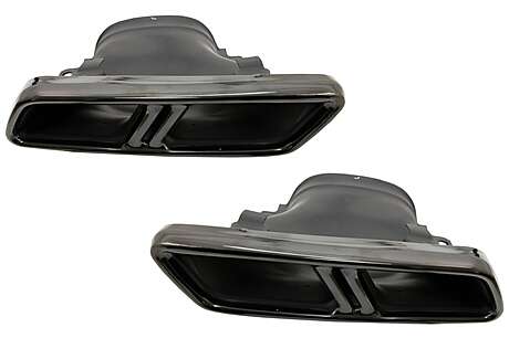 Exhaust Muffler Tips suitable for Mercedes E-Class W213 (2016-up) E63 S Design GLC SUV X253 GLC Coupe C253 (2015-2017) Black 