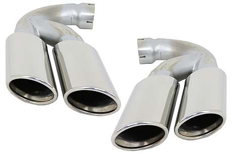 Dual Muffler Tips Exhaust Stainless Steel Tailpipes suitable for VW Touareg 7P 7L (2002-2018) W12 Design