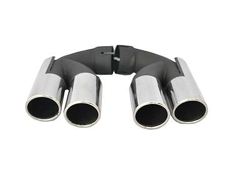Dual Muffler Exhaust Stainless Steel Tailpipes suitable for VW Touareg (2002-2010) W12 Design