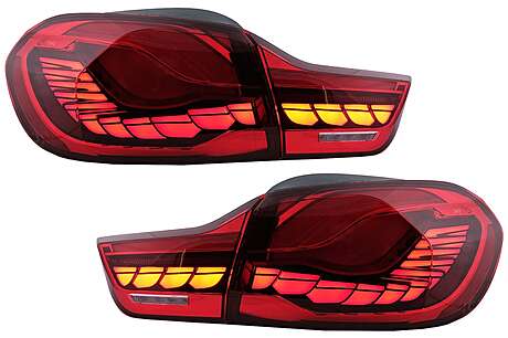 OLED Taillights suitable for BMW 4 Series F32 F33 F36 M4 F82 F83 (2013-03.2019) Red with Dynamic Sequential Turning Light