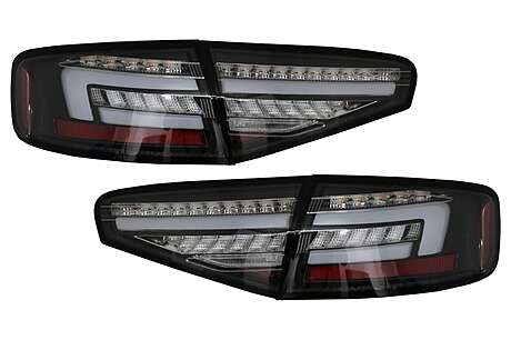 LED Taillights suitable for Audi A4 B8 Sedan (2012-2015) Red Black Dynamic Sequential Turning Lights