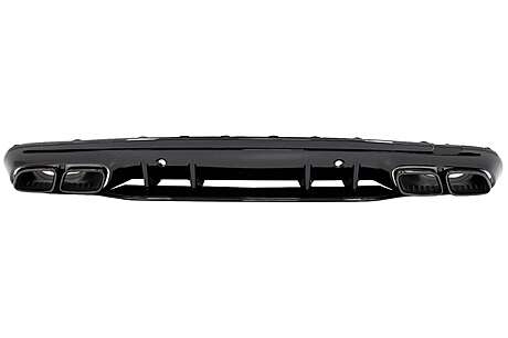 Rear Bumper Diffuser suitable for Mercedes C-Class W205 S205 (2014-2020) C63S Design Black Tips Only for AMG Sport Line