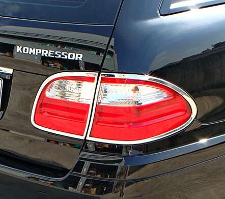 Chrome Taillight Covers IDFR 1-MB205-02C for Mercedes Benz W211 E Class Wagon 2006-2009
