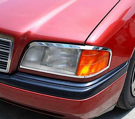 Chrome Headlights Trims IDFR 1-MB101-01C Mercedes Benz W202 C-Class 1993-2000 
