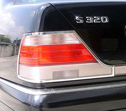Chrome Tail Lights Trims IDFR 1-MB601-02C Mercedes Benz W140 S Class 1991-1998