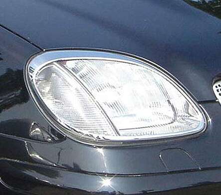 Chrome headlight covers IDFR 1-MB680-01C for Mercedes-Benz SLK-CLASS R170 1996-2004