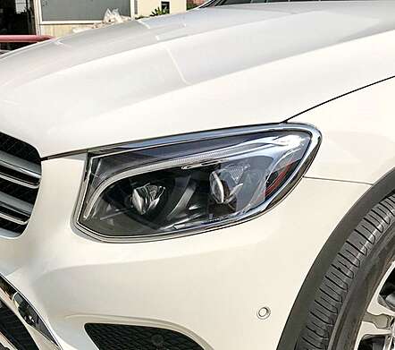 Chrome Headlights Overlays IDFR 1-MB332-01C Mercedes Benz X253 GLC Class 2015-2020