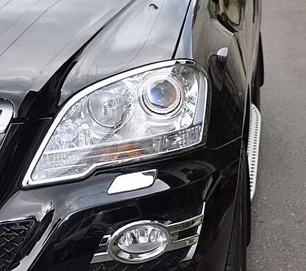 Chrome Headlights Trims IDFR 1-MB402-01C Mercedes-Benz W164 2009-2011