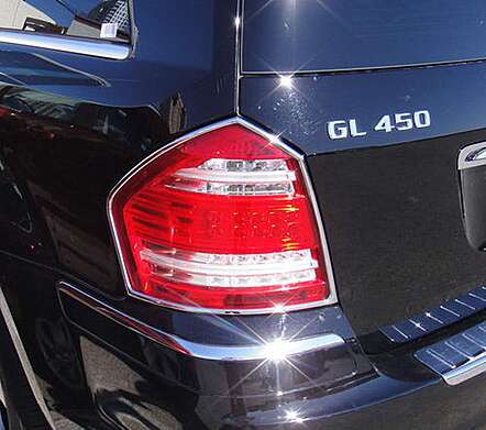 Chrome Tail Lights Trims IDFR 1-MB320-02C Mercedes Benz X164 GL Class 2005-2013