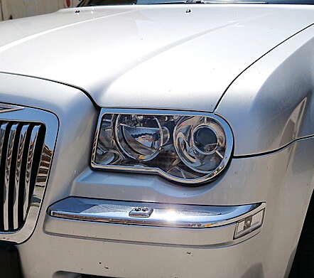 Chrome headlight covers IDFR 1-CR610-01C for Chrysler 300C 2005-2007