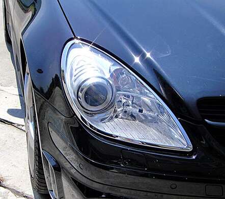 Chrome Headlights Trims IDFR 1-MB681-01C Mercedes R171 SLK-Class 2004-2011