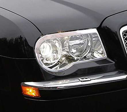 Chrome headlight covers IDFR 1-CR612-01C for Chrysler 300C 2008-2010