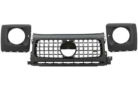 Front Grille with Headlights Covers suitable for Mercedes G-Class W464 W463A G63 AMG (06.2018-Up) GT-R Panamericana Design
