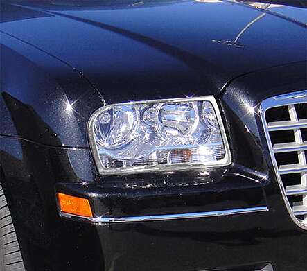 Chrome headlight covers IDFR 1-CR611-01C for Chrysler 300 2005-2011