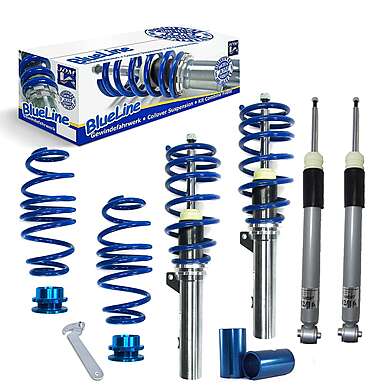 BlueLine Coilover Kit suitable for Audi A3 (8V) Sportback and Limo 1.6 TDI, 2.0TDI year 2012-, only for vehicles with independent rear suspension