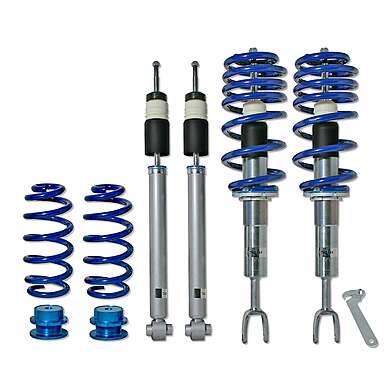 BlueLine Coilover Kit suitable for Audi A4 B6 and B7 (8e) Avant and Cabrio Quattro 1.8T, 1.9TDi, 2.5TDi, 3.0, 3.0TDi, 3.2 FSI, except vehicles with height control or sport-equipment