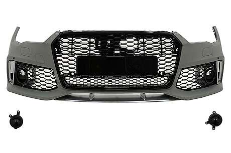 Front Bumper With Central Grille suitable for Audi A7 4G Facelift (2015-2018) RS7 Design